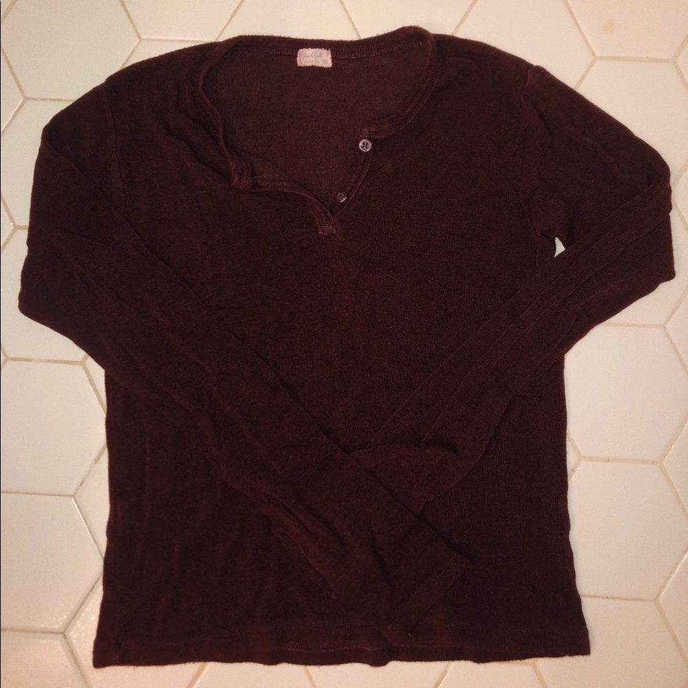 Maroon long sleeve tank